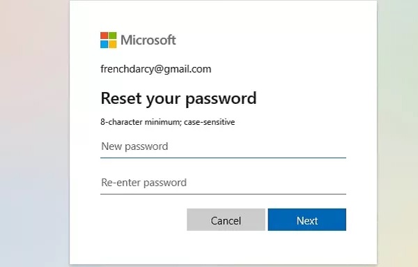 Microsoft Account Reset